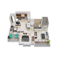 Joyville Vyomora Hinjewadi 2 BHK Floor Plan Image