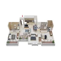 Joyville Vyomora Hinjewadi 3 BHK Floor Plan Image